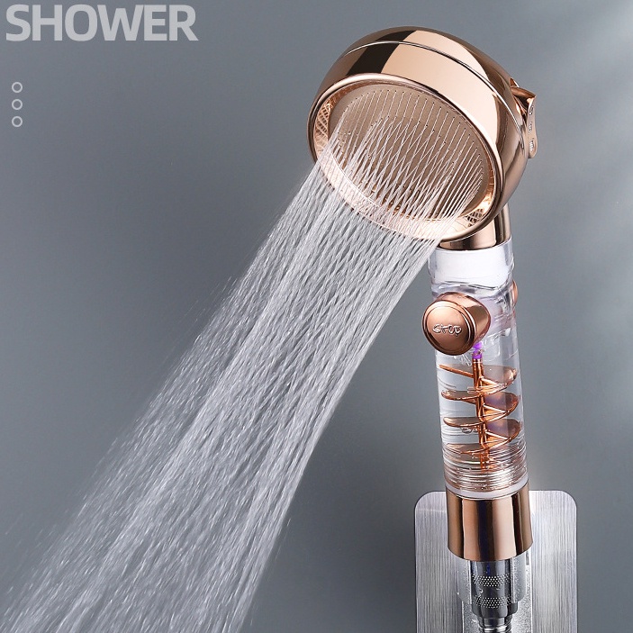 BeRain Kepala Shower Mandi Transparent Handheld Shower - BR-2313 - Rose Gold