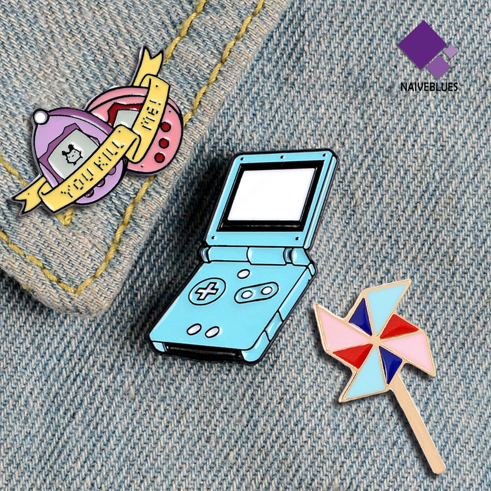 &lt; Naiveblues &gt; Konsol Game Unisex Lucu Kincir Angin Bentuk Enamel Pin Tas Lencana