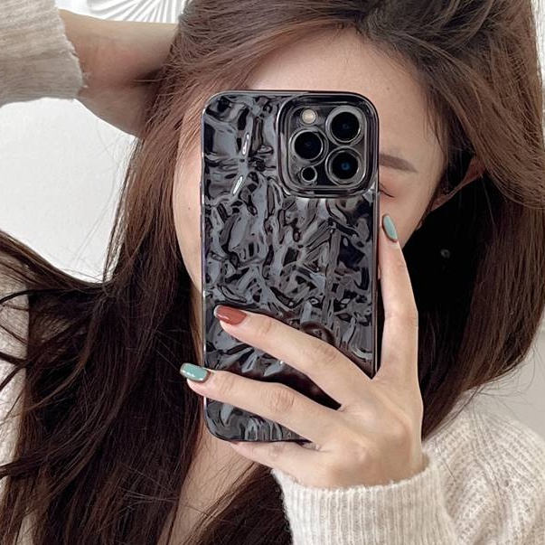 Fashion Shinny Tinfoil Fold Soft Case iPhone 6S 7 8 Plus XR XS Max IPhone 11 12 13 14 Pro Max 14 Plus 7+ 8+ Luxury Silver Mirror Phone Case Camera Protect for Women Girl