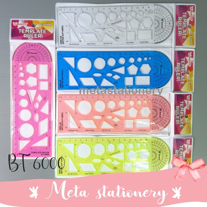 

Template Ruler / Penggaris Cetakan BT-6000 Butterfly