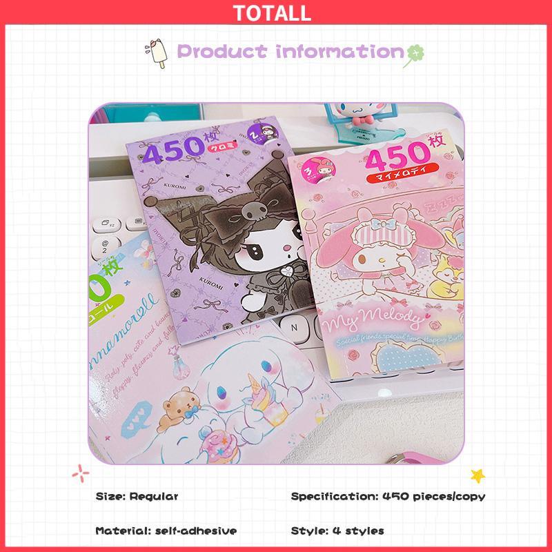 COD 450pcs Stiker Kuromi Waterproof Kartun ekorasi DIY Sanrio MELODY CINNAMOROLL Purin-Totall