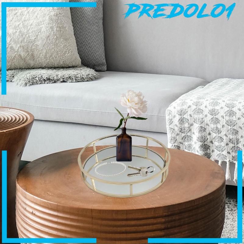 [Predolo1] Mirrored Vanity Tray Nampan Cermin Hiasan Untuk Meja Kamar Mandi Meja Rias Atasan