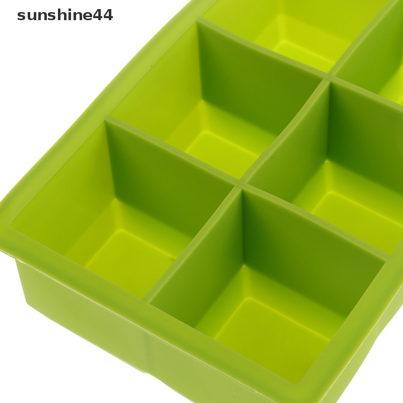 Sunshine 6kisi Cetakan Ice Tray Besar DIY Food Grade Silikon Es Batu Square Tray Mold ID