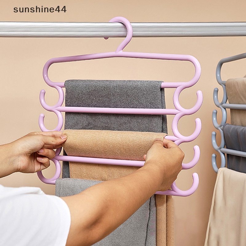 Sunshine Gantungan Baju Celana Hanger Holder Lemari 5susun Celana Handuk Syal Rak ID