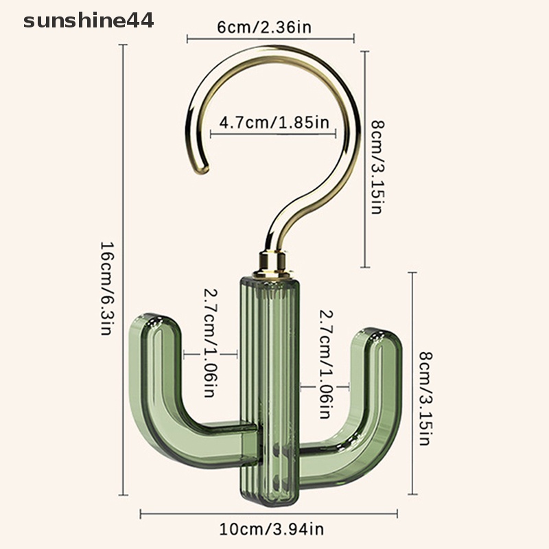 Sunshine 1Pc Kreatif 360-derajat Rotatable Hook Cahaya Lemari Ada Meninju Kait Dasi Sabuk Syal Tas Kait Bentuk Kaktus Kait ID