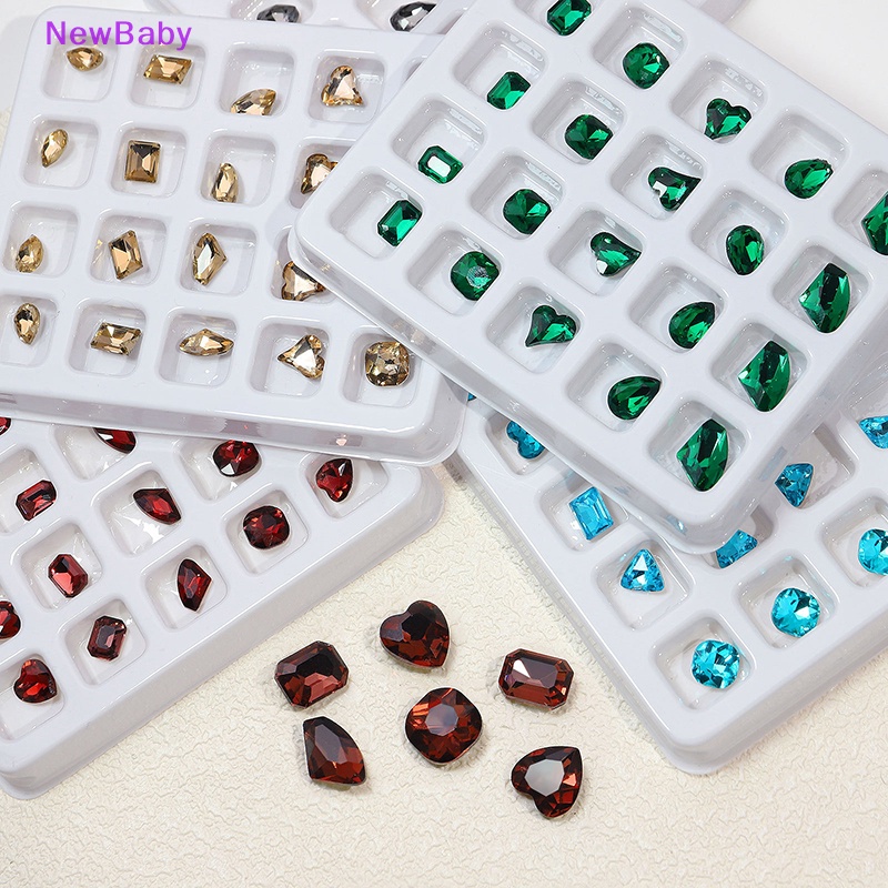 Newbaby 20PCS 3D Nail Art Rhinestones Kristal Batu Warna-Warni Tips Dekorasi DIY ID