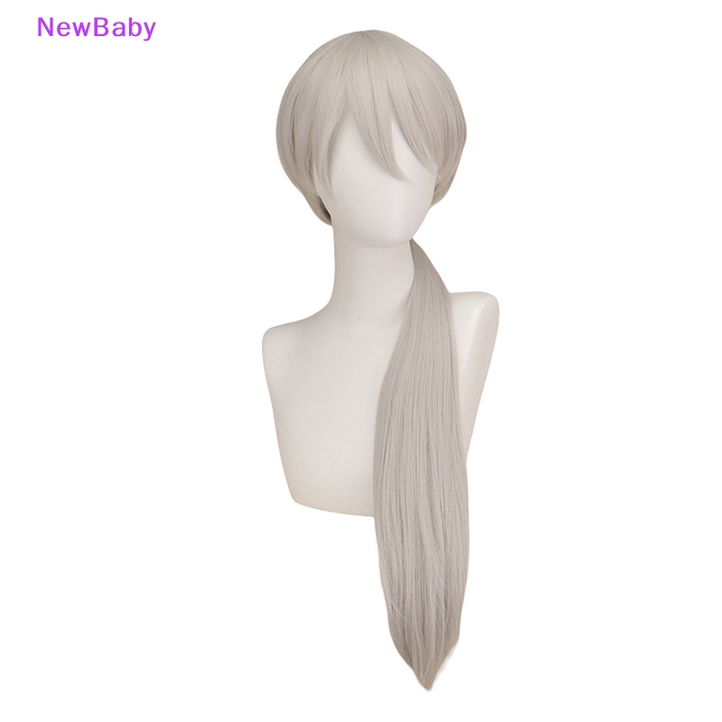 Newbaby Anime Rantai Man Quanxi Cosplay Perak Wig Panjang Mata Patch Tahan Panas ID