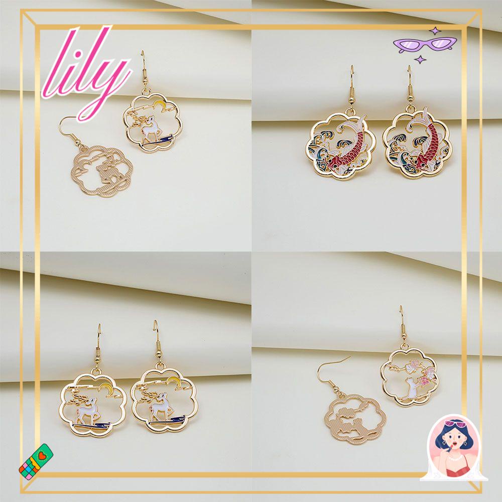 Anting LILY Fashion Perhiasan Warna-Warni Berongga Keluar