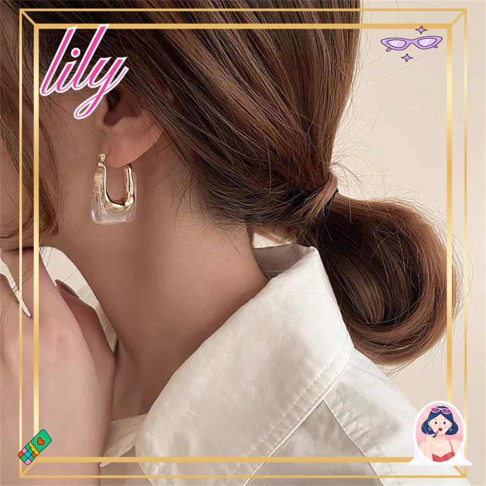 Lily Earring Fashion Perhiasan Hadiah Anting Akrilik Resin Tidak Teratur Geometris Drop Earrings