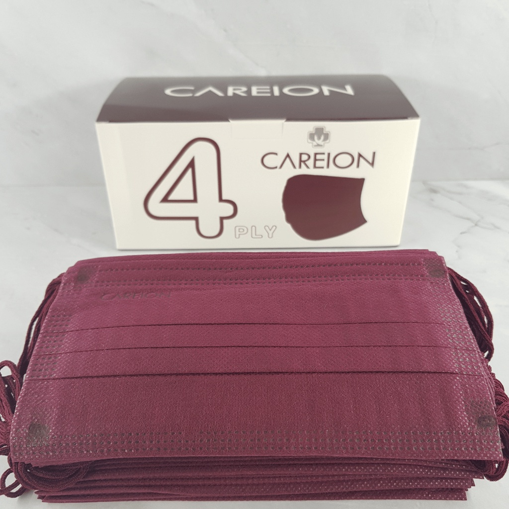 ENZ ® MASKER EARLOOP CAREION EMBOS PREMIUM 4PLY 4 PLY HITAM PUTIH WARNA ISI 50 PCS UKURAN DEWASA 1002