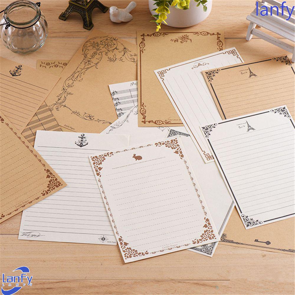 Lanfy Perlengkapan Sekolah Vintage Letter Set Note Tulisan Letter Pads