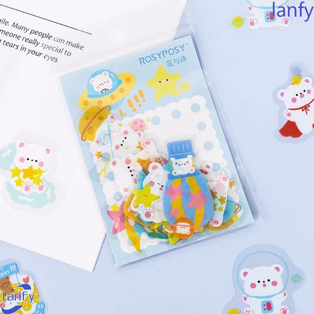 Lanfy Stiker Kartun Diary Album Dekorasi Hewan Alat Tulis Serpihan DIY Scrapbooking