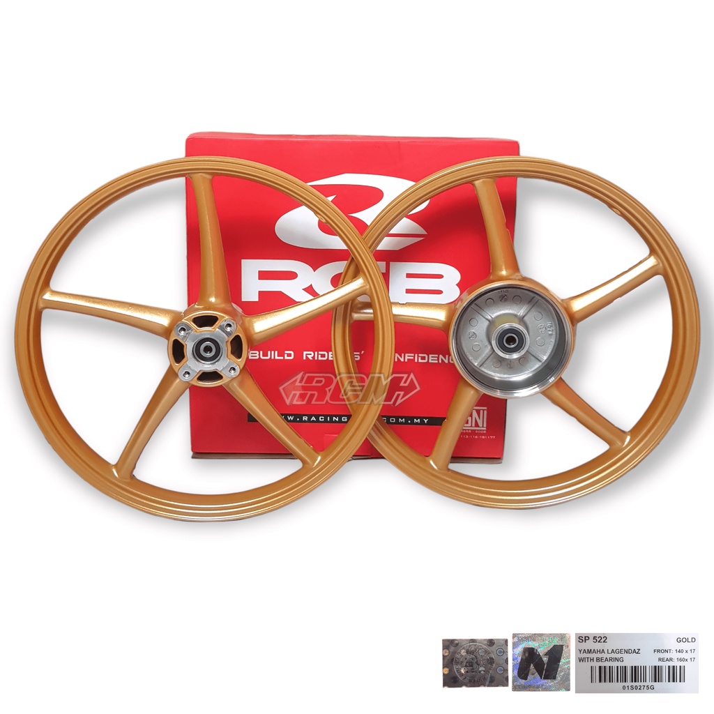 VELG VELK VELEK VELEG PELK PELEK PELEG RACING GOLD EMAS SP522 522 SDH DEPAN BLKNG 140 DAN 160 17X160 17X140 RING 17 YAMAHA JUP JUPITER Z VEGA ZR VEGA R NEW ORI ORIGINAL RCBB RACINGBOY RACING BOY ASLI