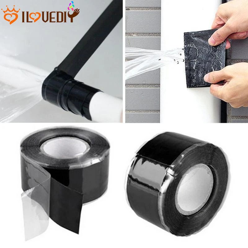 Stop Bocor Seal Repair Tape Selang Kawat Darurat Tape Perbaikan Kuat Tambal Perbaikan Pipa Rubber Seal Tape Silicone Tape Tahan Tekanan Tinggi 150 cm Super Kuat Waterproof Tape