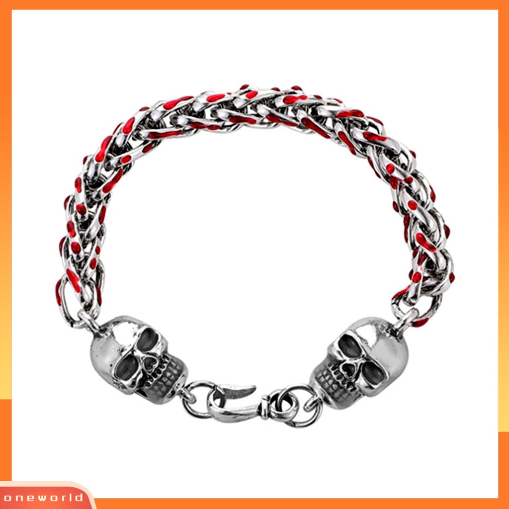 [EONE] Gelang Pasangan Rantai Merah Bercahaya Perhiasan Tetes Minyak Tebal Gelang Fashion Jewelry