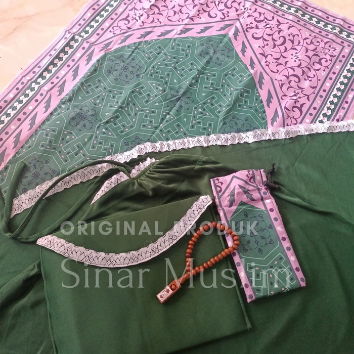 full set mukena + sajadah travel series murah hampers mukena set 3in1 - set random, Set sajadah