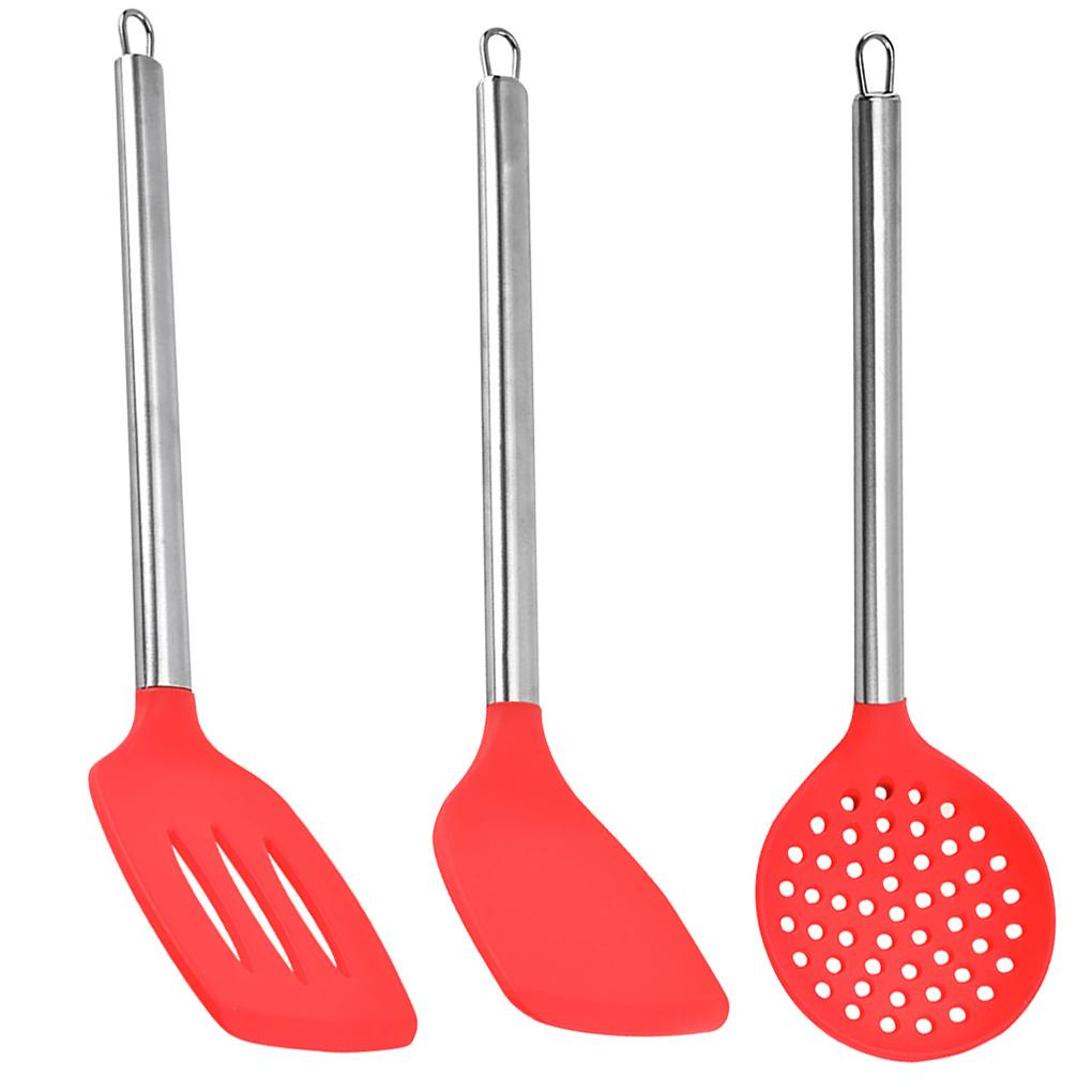 Slotted Turner Silicone Flexible Bakeware Alat Masak Dapur Rumah Tangga