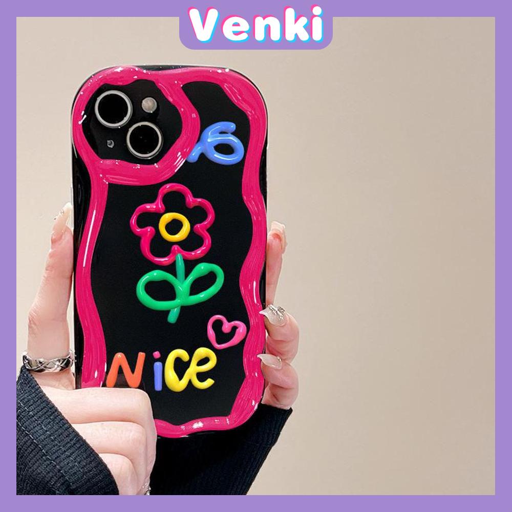 VENKI - For iPhone 11 iPhone Case Black Glossy TPU Soft Case Shockproof Protection Camera Abstract Cartoon Compatible with iPhone 14 13 Pro max 12 Pro Max xr xs max 7Plus 8Plus