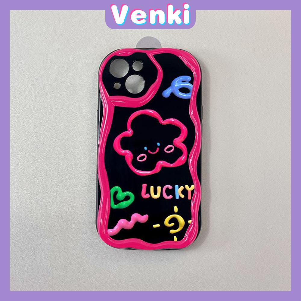 VENKI - For iPhone 11 iPhone Case 3D Curved Edge Wave Glossy Black TPU Airbag Shockproof Camera Cover Purple Bunny Compatible with iPhone 14 13 Pro max 12 Pro Max xr xs max 7Plus