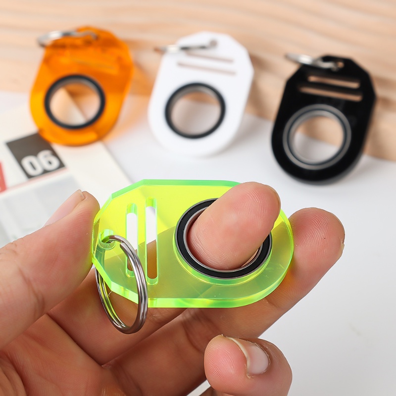 [Unggulan] Mainan Tangan Pereda Stress Spinners Finger Keyring Glow In Dark Metal Fingertip Rotation Keychain Dewasa Anak-Anak Masa Kini Kreatif Melepaskan Boredom Fidget Toys Luminous