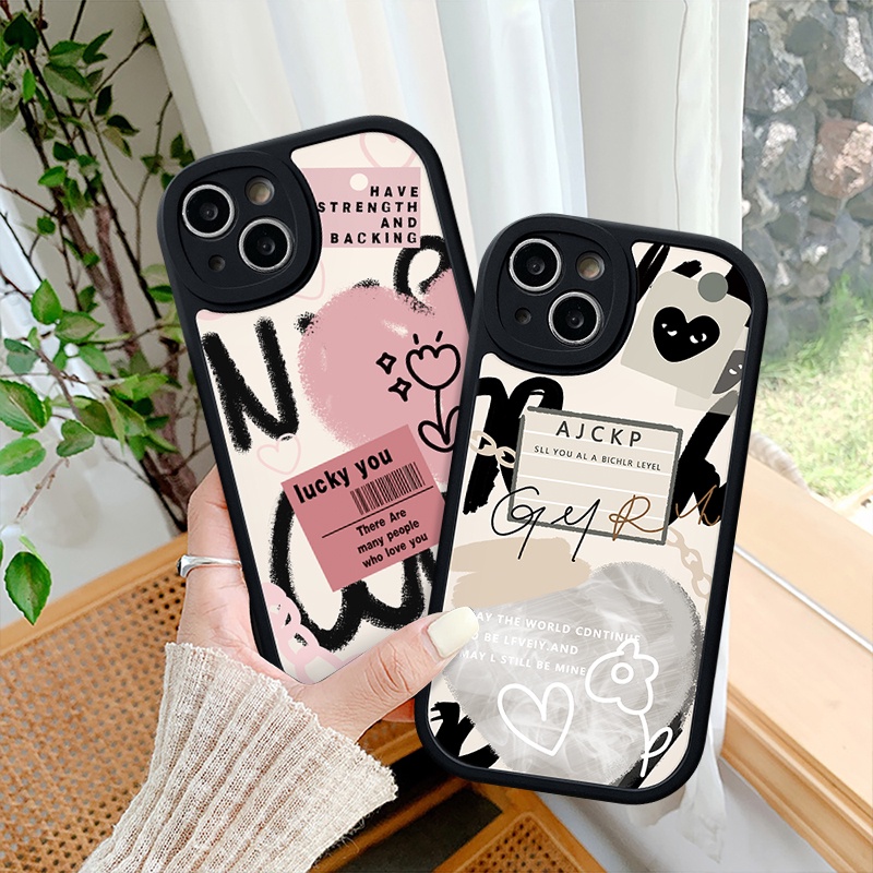 Untuk Samsung A34 A14 A23 A12 A04s A50 A04 A20 A54 A13 A03s A10s A73 A02s A32 A03 A11 A53 A51 A52 A50s A33 A30s A21s A20s A52s A22 A72 Love Heart Graffiti Comme des Garcons Case