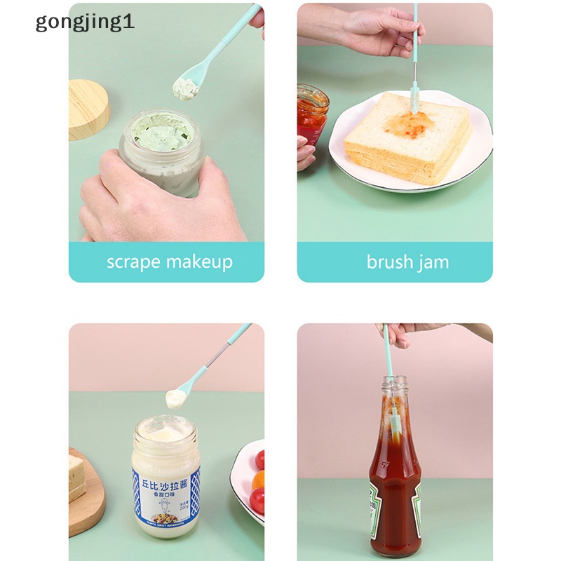 Ggg 1Pcs Scraper Kepala Ganda Silikon Krim Kosmetik Scraper Set Alat Makeup ID