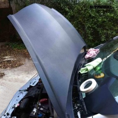 [SM Otomatis] Hitam 3D Carbon Fiber Vinyl Adhesive Film Lembaran Roll Auto Mobil DIY Dekorasi Sticker