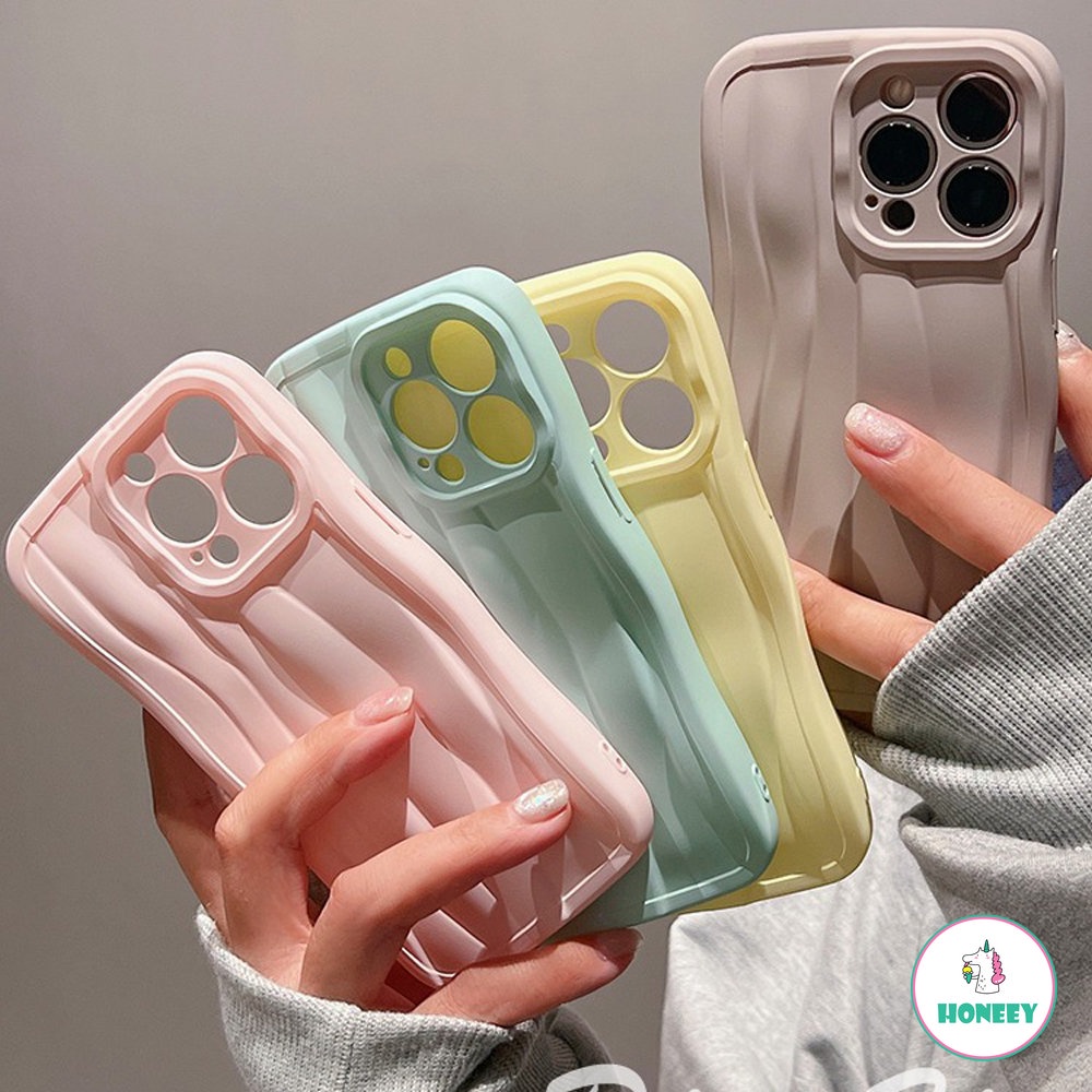 IPHONE Casing Ponsel Motif Urat Tidak Teratur Warna Permen Lucu Untuk Iphone14 13 12 11 Pro Max X XR XS Lembut Shockproof Cover