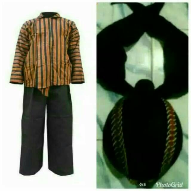 Lurik Set Baju+Celana panjang+blangkon/Set baju lengkap/Surjan lurik dewasa/baju Surjan pria/set lur