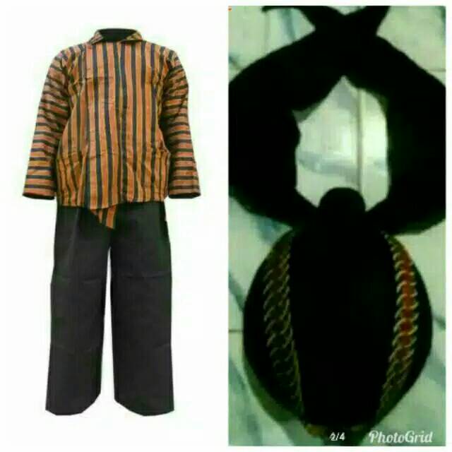 Lurik SET SURJAN PRIA ADAT JAWA SET BAJU SURJAN LURIK JOGJA SET BAJU CELANA DAN BLANGKON JOGJA BAJU 