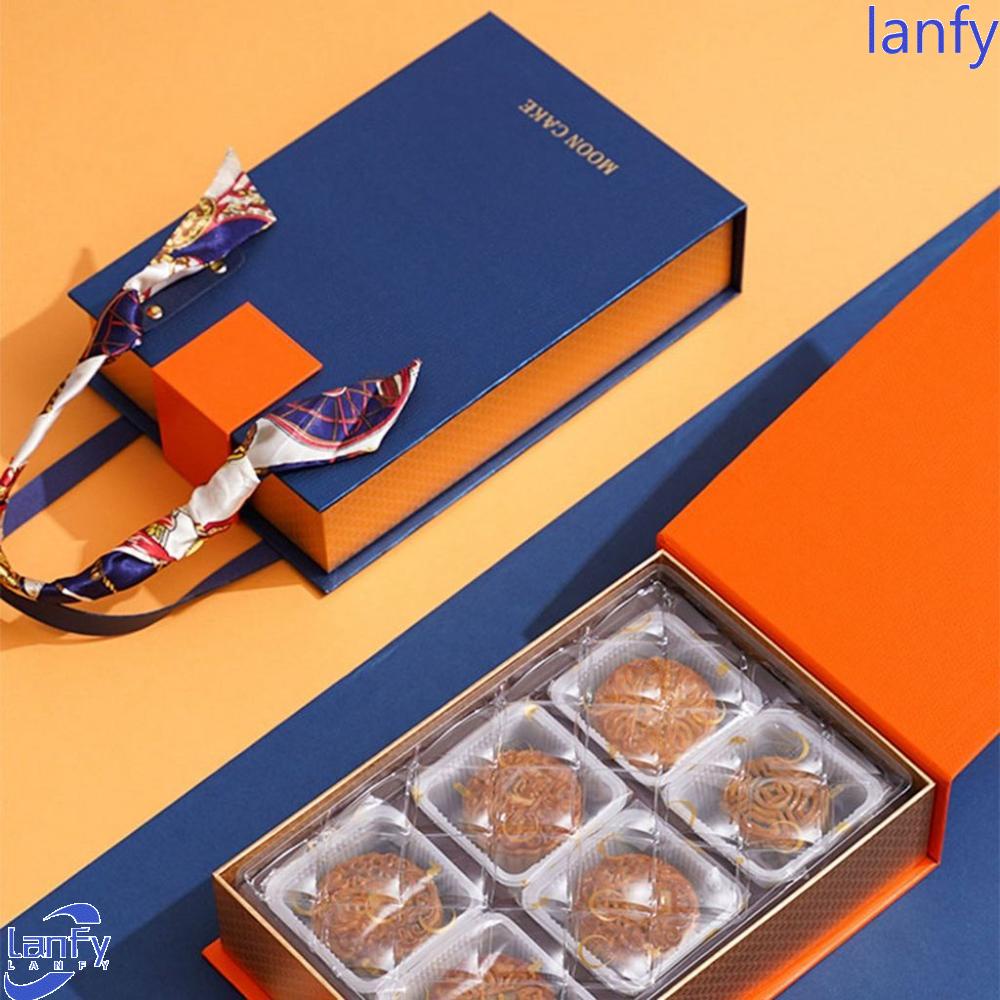 Lanfy Pastry Box DIY 6rongga Pembungkus Biskuit Mewah Dengan Pegangan Handmade Gift Box