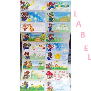 

Label Sistem Stiker Mario Karakter Bisa Custome Tempelan Nama Untuk Buku