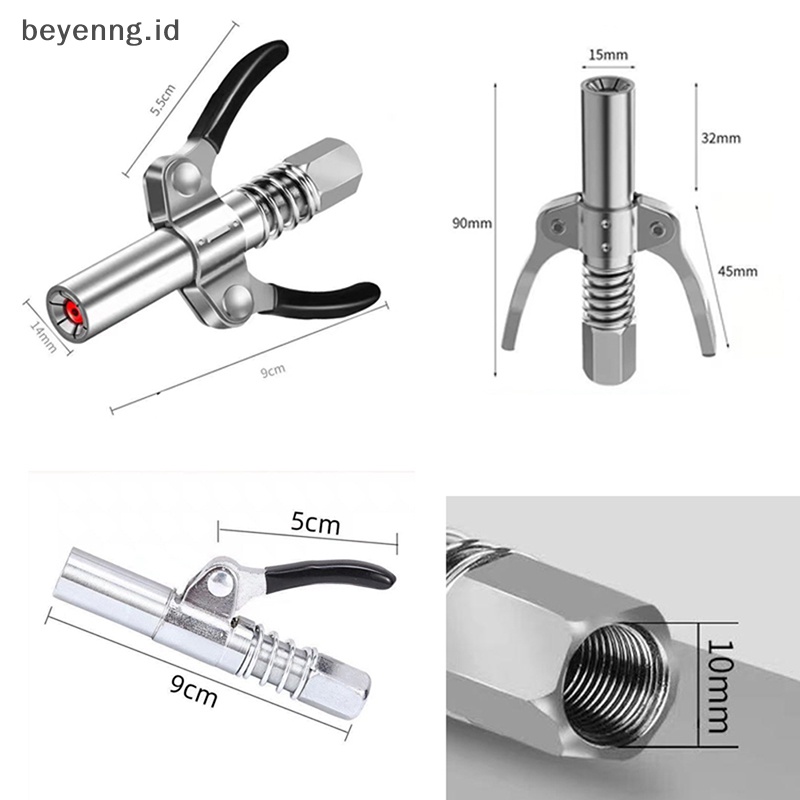 Beyen Heavy-Duty Quick Release Grease Gun Coupler Dua Tekan Mudah Didorong Aksesoris ID