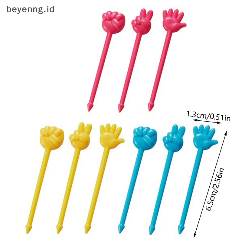 Beyen 9Pcs Mini Anak Hewan Makanan Buah Picks Garpu Kotak Makan Aksesori Dekorasi Alat ID