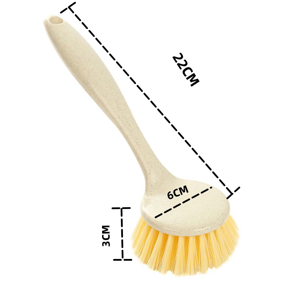 Sikat Pembersih Kompor Wastafel Panci Jerami Gandum Gagang Panjang Sikat Pembersih Gantung Multifungsi Alat Cuci Piring Penghilang Noda Dapur