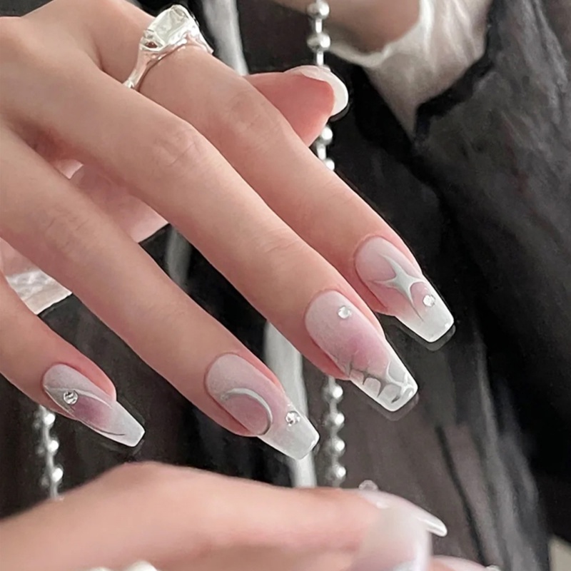 Indah Garis Geometris Api Stiker Kuku 3D Tahan Lama Self-Adhesive Nail Decals Gold Bronzing Gothic Manicure Decor