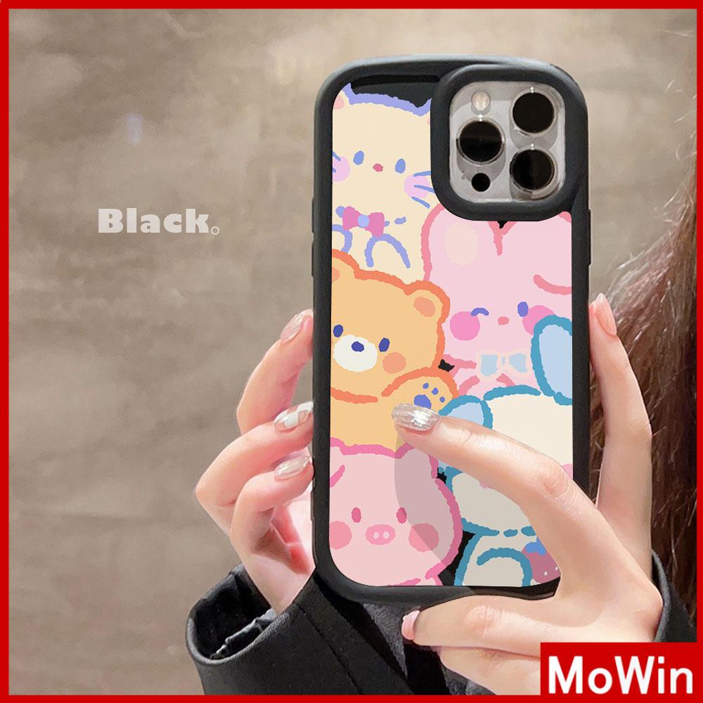 For iPhone 14 Pro Max iPhone Case Matte TPU Soft Case Black Beige Airbag Shockproof Protection Camera Cute Cartoon Compatible with iPhone 13 Pro max 12 Pro Max 11 xr xs max 7Plus