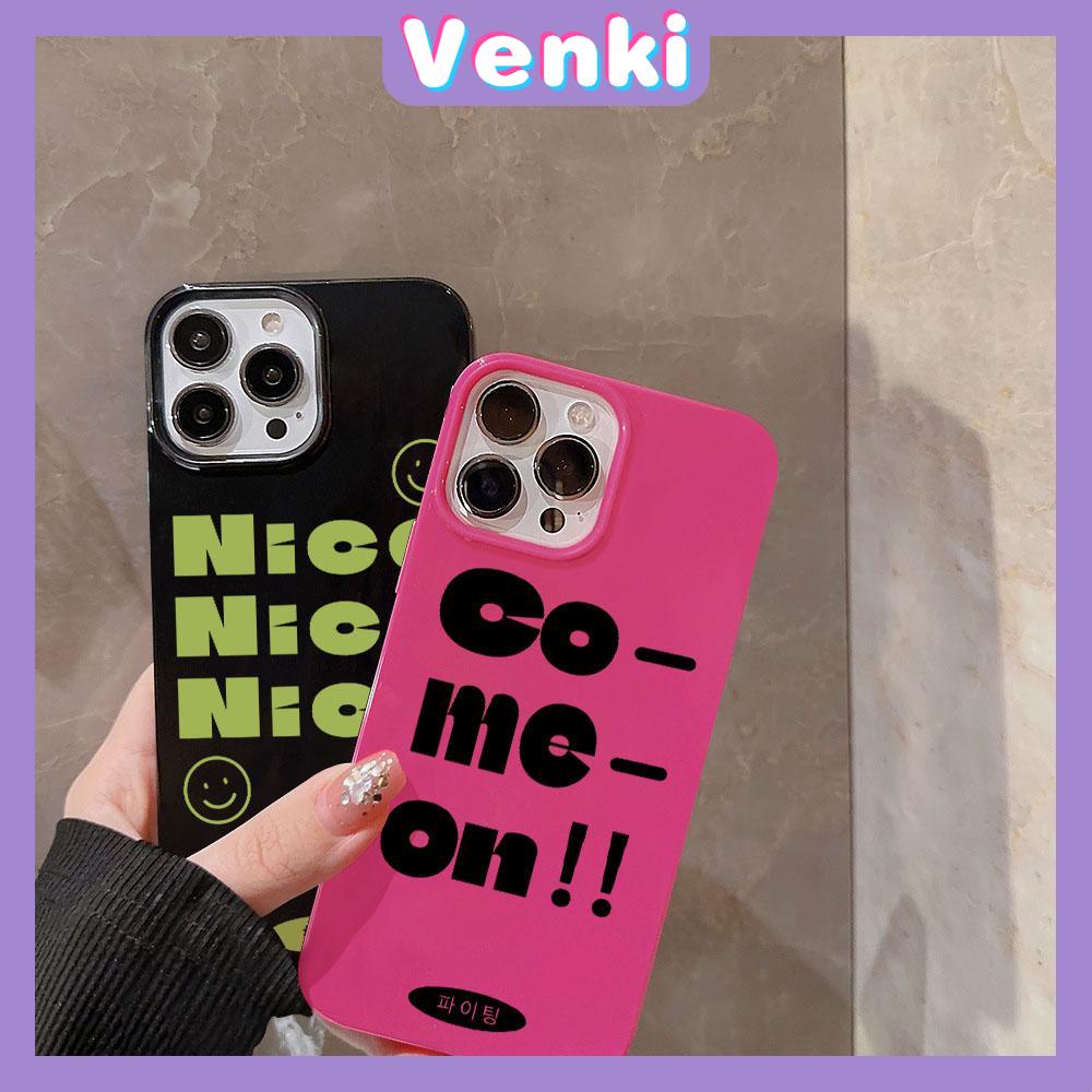 VENKI - For iPhone 11 iPhone Case Black Red Glossy TPU Soft Case Shockproof Protection Camera Green  Black Letters Compatible with iPhone 14 13 Pro max 12 Pro Max xr xs max 7 8Plus