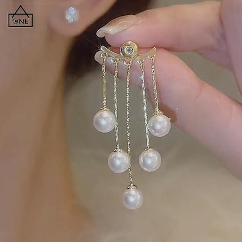 COD❤️Anting Wanita Premium Mutiara Rumbai  Anting-Anting Temperamen-A.one