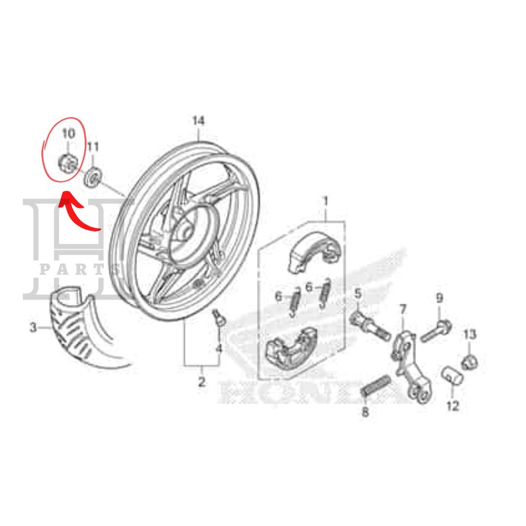 MUR AS RODA BELAKANG MUR NUT U 16MM MATIK ADV PCX VARIO 125 150 160 BEAT SCOOPY SPACY FI ESP 90305-KVB-901 ASLI ORIGINAL AHM HGP HONDA