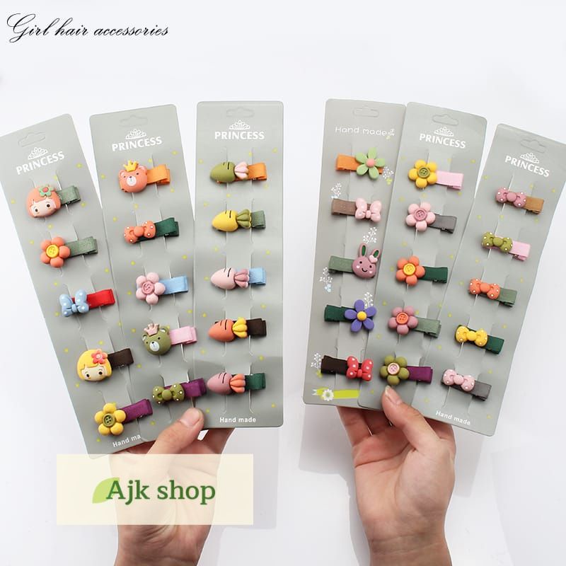 Jepit Rambut Premium Anak Set 5pcs Karakter Jepitan Rambut Cute Karakter