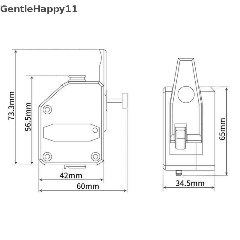 Gentlehappy 1pc Suku Cadang Aksesoris printer 3D BMG Reducer extruder double gear feeding id