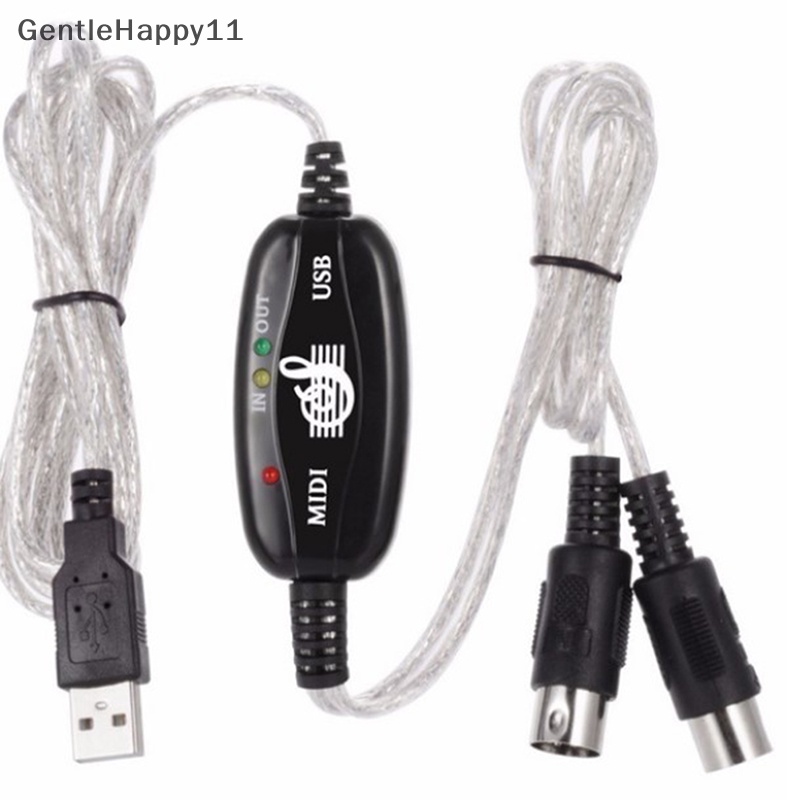 Gentlehappy USB IN-OUT MIDI Cable Converter PC Ke Music Keyboard Adapter Cord id