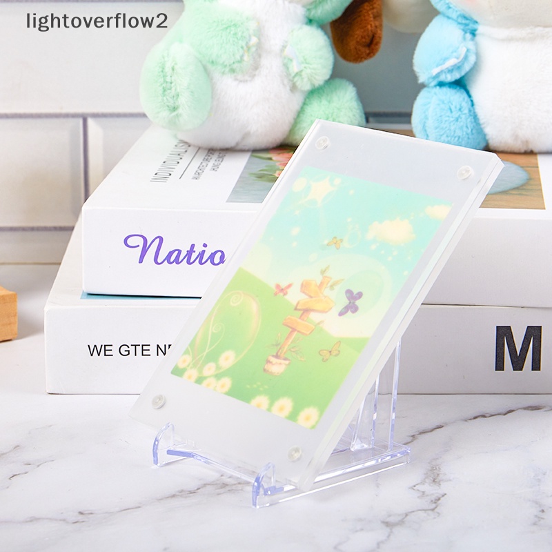 [lightoverflow2] Photocard Display Alat Tulis Bingkai Foto Akrilik Transparan Display Stand Dekorasi Album Stand Pajangan Kecil [ID]