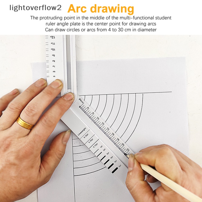 [lightoverflow2] Penggaris Gambar Geometris Lipat Kreatif Penggaris Persegi Panjang Busur Derajat Alat Tulis Siswa Alat Menggambar Matematika Perlengkapan Kantor Sekolah [ID]