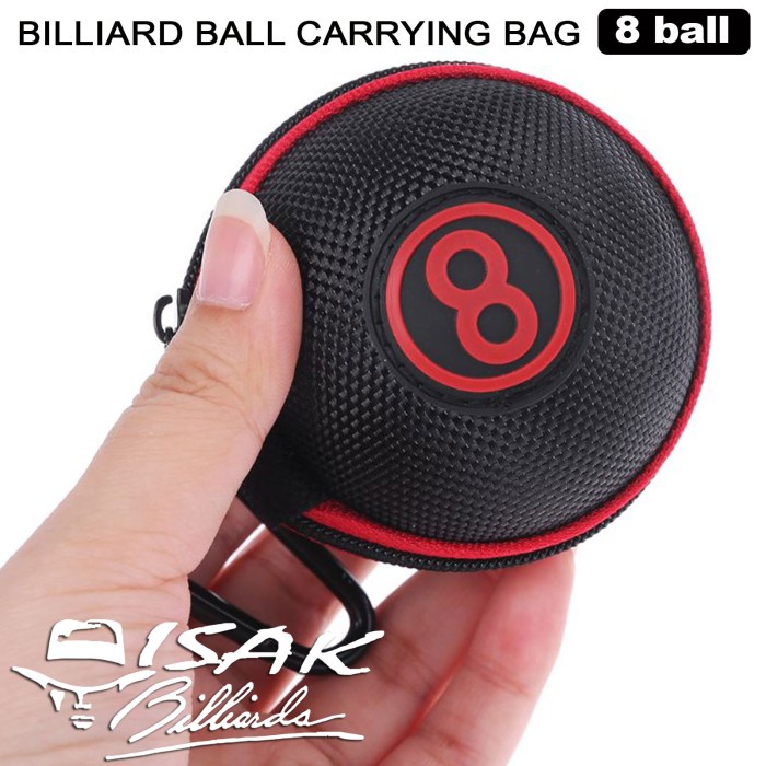 Billiard Ball Bag - 8-Ball Tas Bola Biliar Carabiner Storage Pool Cue