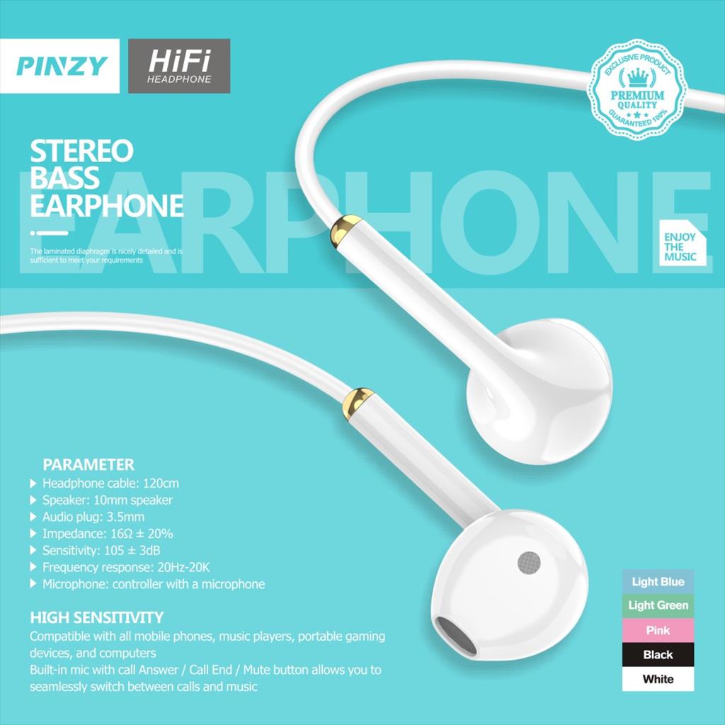 PINZY Stereo Bass Earphone D28