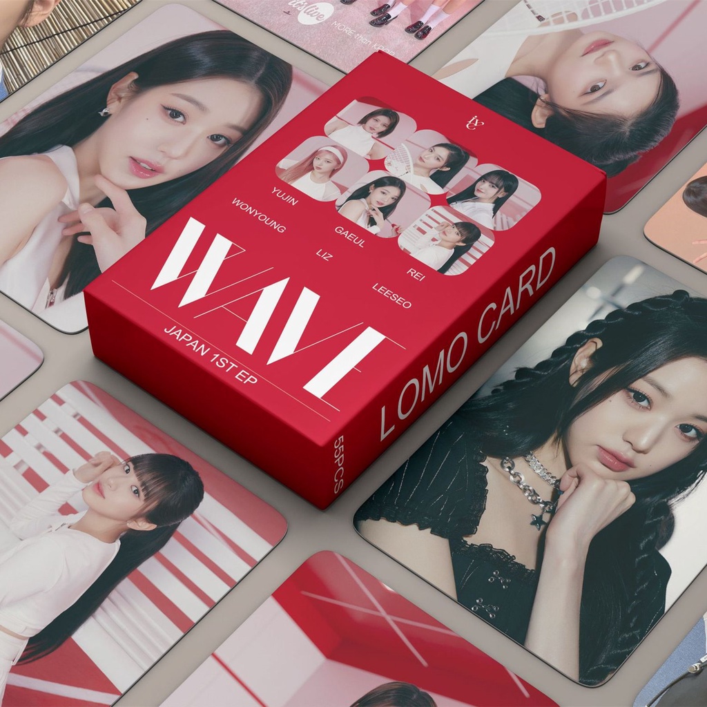 55pcs/box IVE Japan Album WAVE Photocards REI WONYOUNG LIZ LEESEO GAEUL YUJIN Lomo Kartu Kpop Postcards