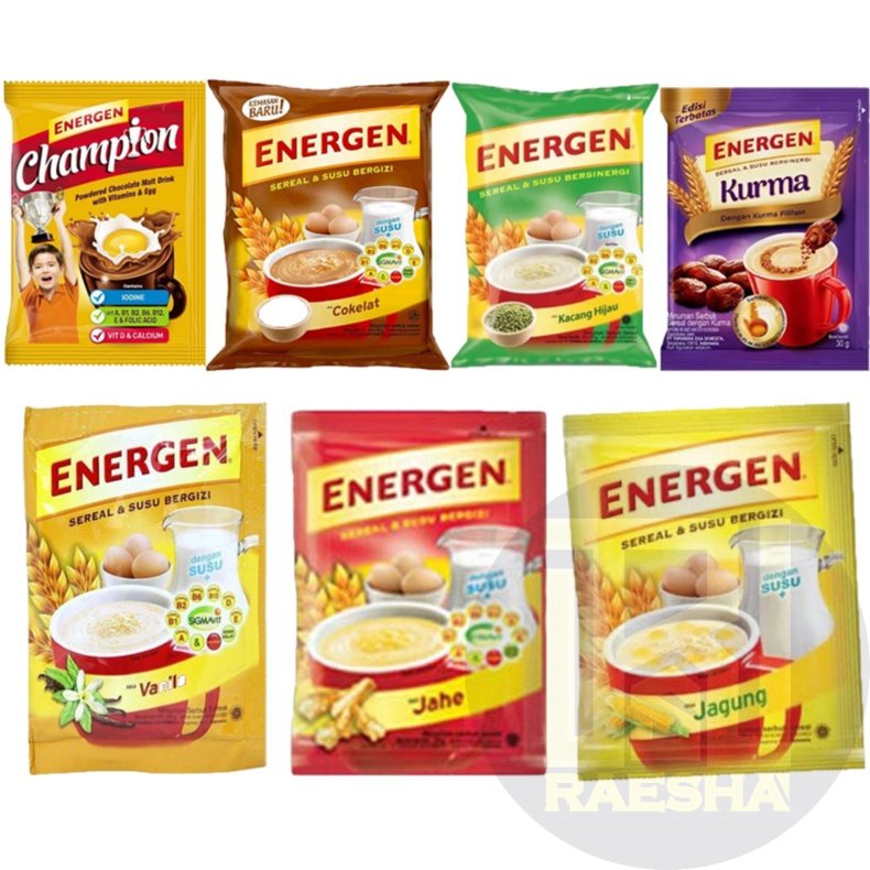 

Susu Sereal Energen Coklat / Vanila / Energen Champion - 10pcs x 34gr