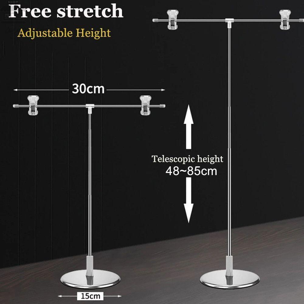 Agustinina Stand Background Dengan Klem Untuk Holder Latar Belakang Studio Video Bahan Stainless Steel Adjustable Poster Stand T-Shape